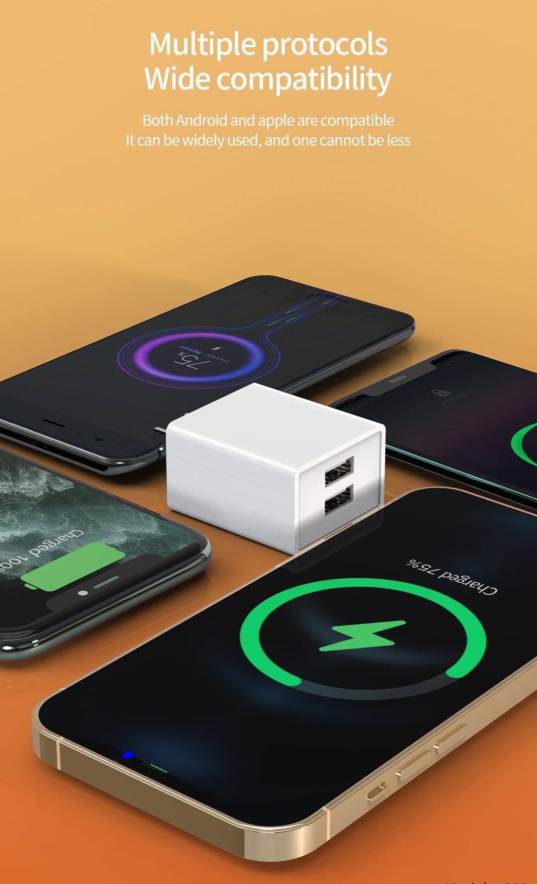 3.4A Dual USB Travel Quick Wall Charger - Android/IOS